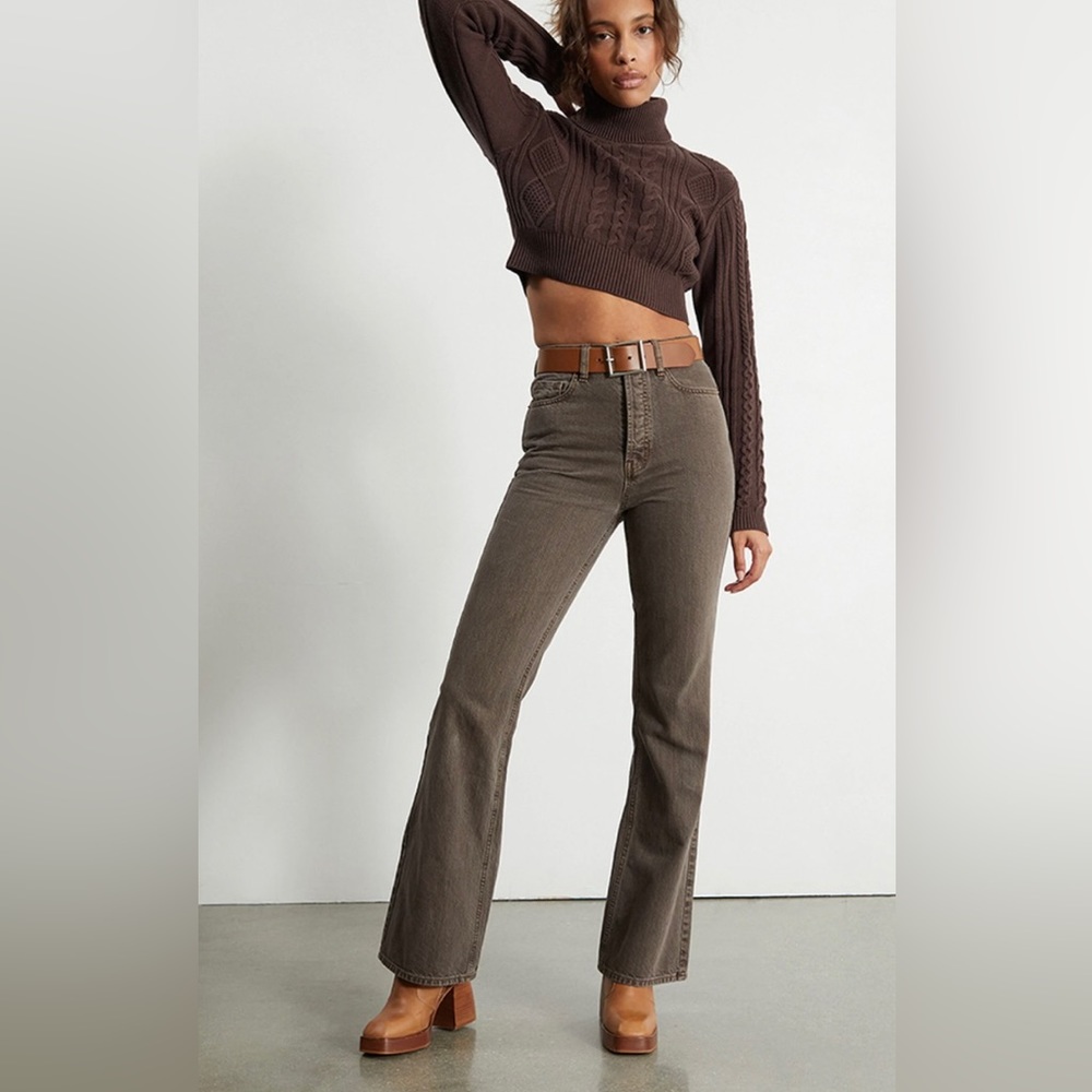 PacSun Brown High Waisted Bootcut Jeans